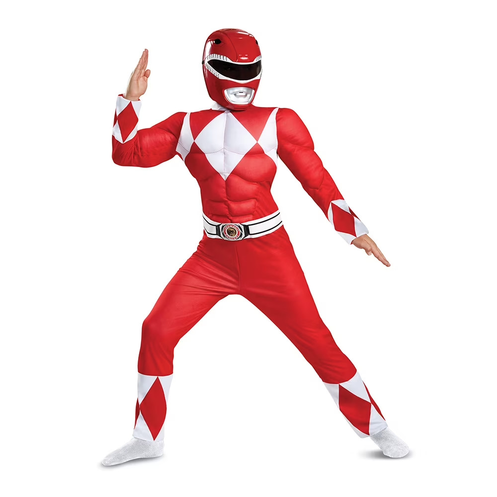 MIGHTY MORPHIN POWER RANGERS CLASSIC MUSCLE BOY’S COSTUME SMALL 4-6, RED RANGER