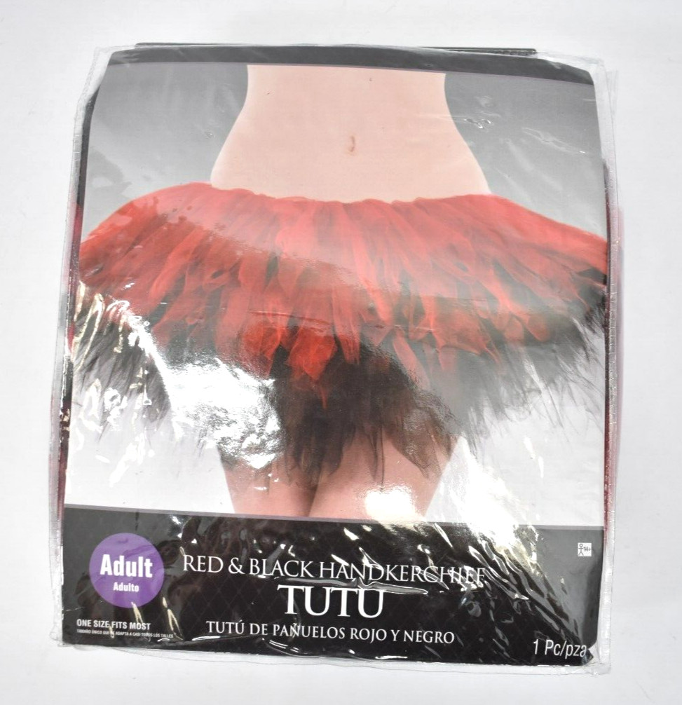 Red & Black Handkerchief Tutu Adult Standard Size Womens Halloween Costume