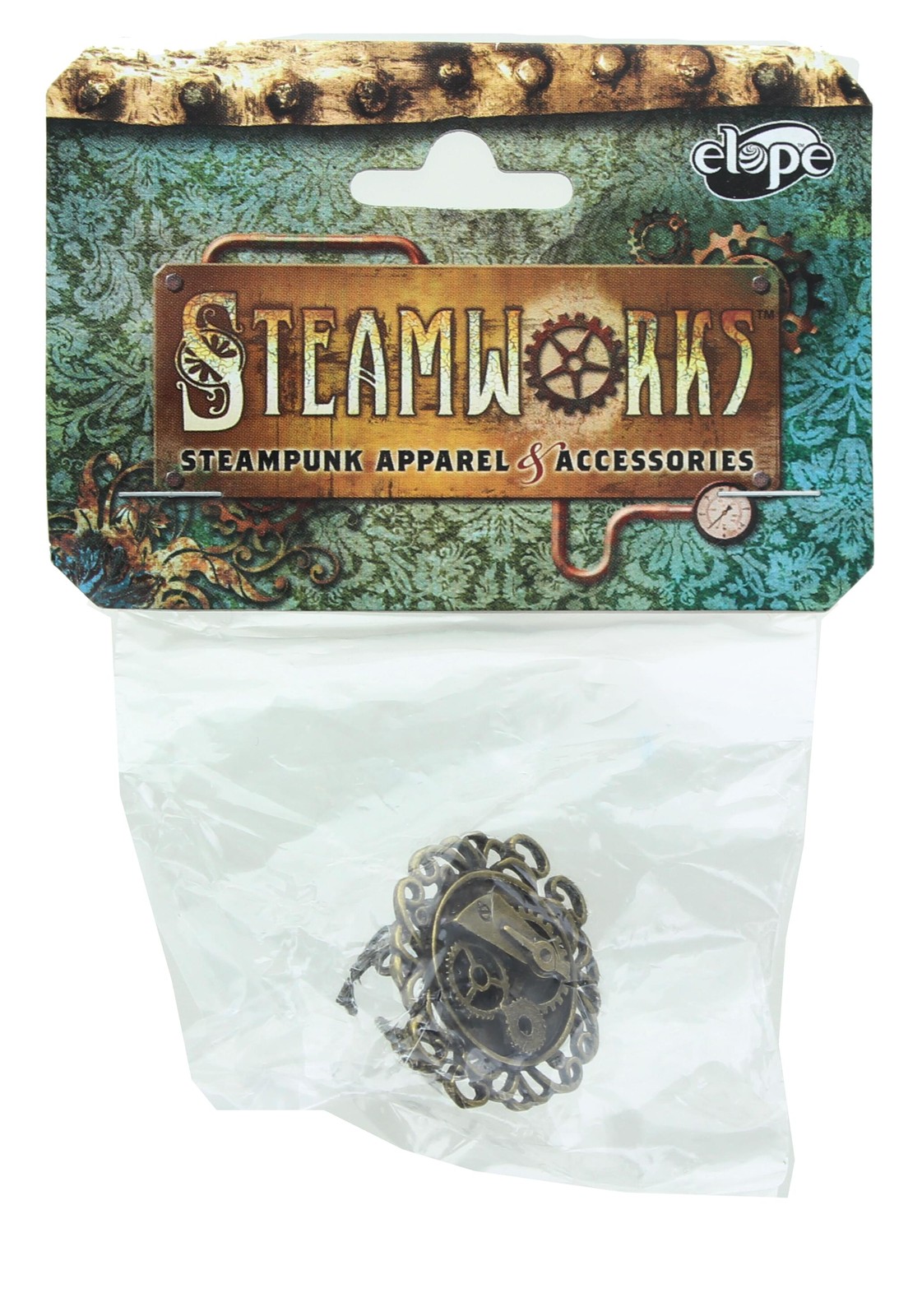 Steampunk Antique Single Gear Costume Ring Adult One Size
