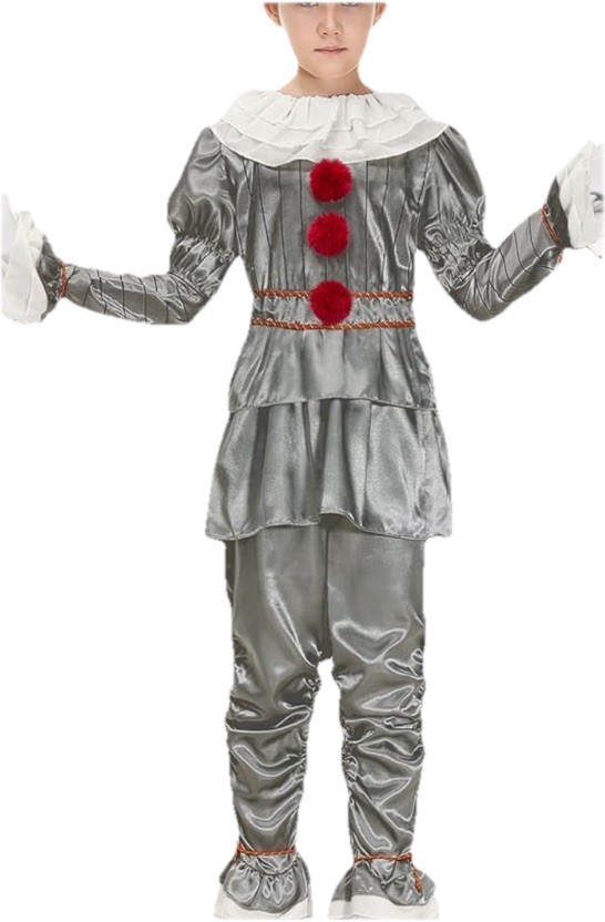 Pennywise Silver Gray Clown Costume Horror Pants Outfit 5 Pieces Boy Size Small