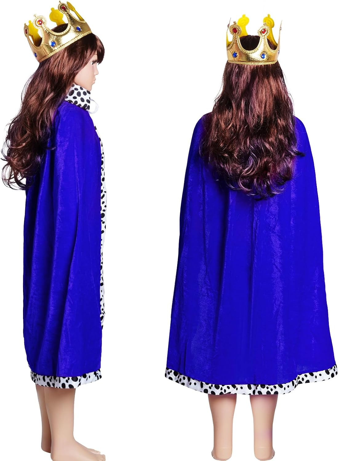 King Robe Costume Queen Robe Crown Set Cosplay Stage Performances Royal