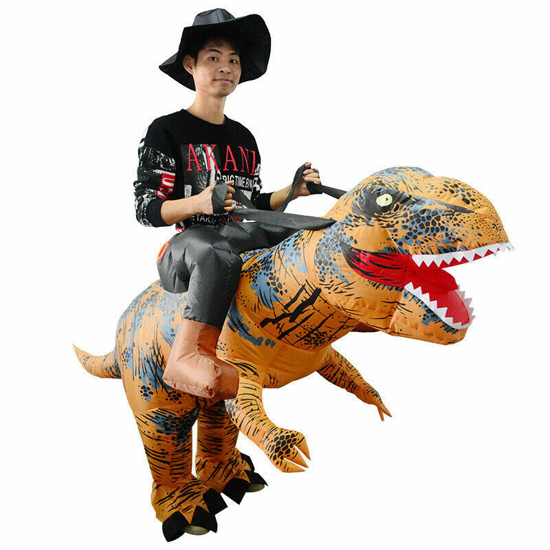 T-REX Inflatable Rider Dinosaur Dino Costume For Adult Cosplay Outfits Suit