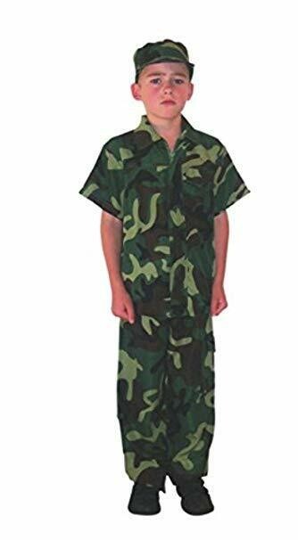 2pc Army Camouflage Fatigue Camo Uniform Navy Seal Halloween Costume Child S 4-6