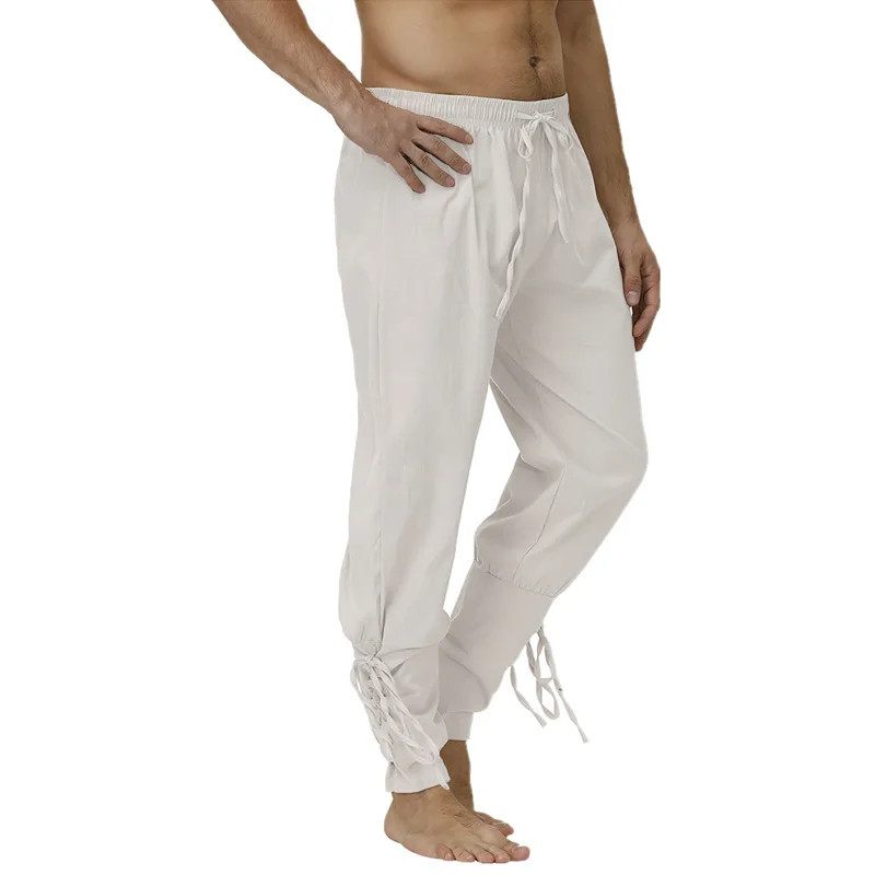 Pirate Pant Viking Costume for Men Renaissance Medieval Pants Drawstring Shorts