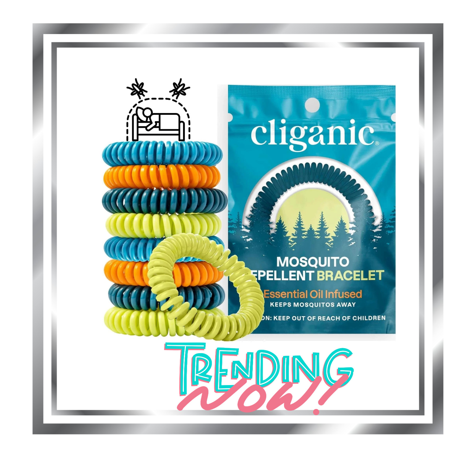 Cliganic 10 Pack Mosquito Repellent Bracelets – DEET-Free Protection for All Age