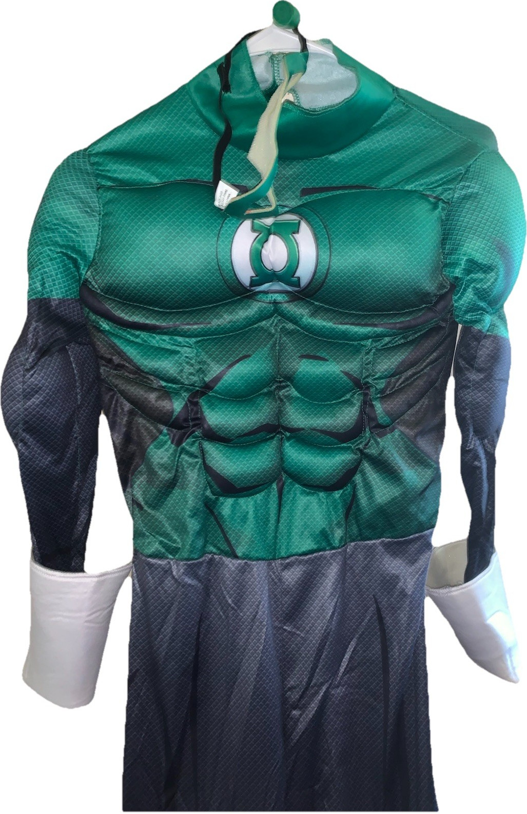 Green Lantern Padded Bodysuit Costume 100% Polyester Green Black White Size L