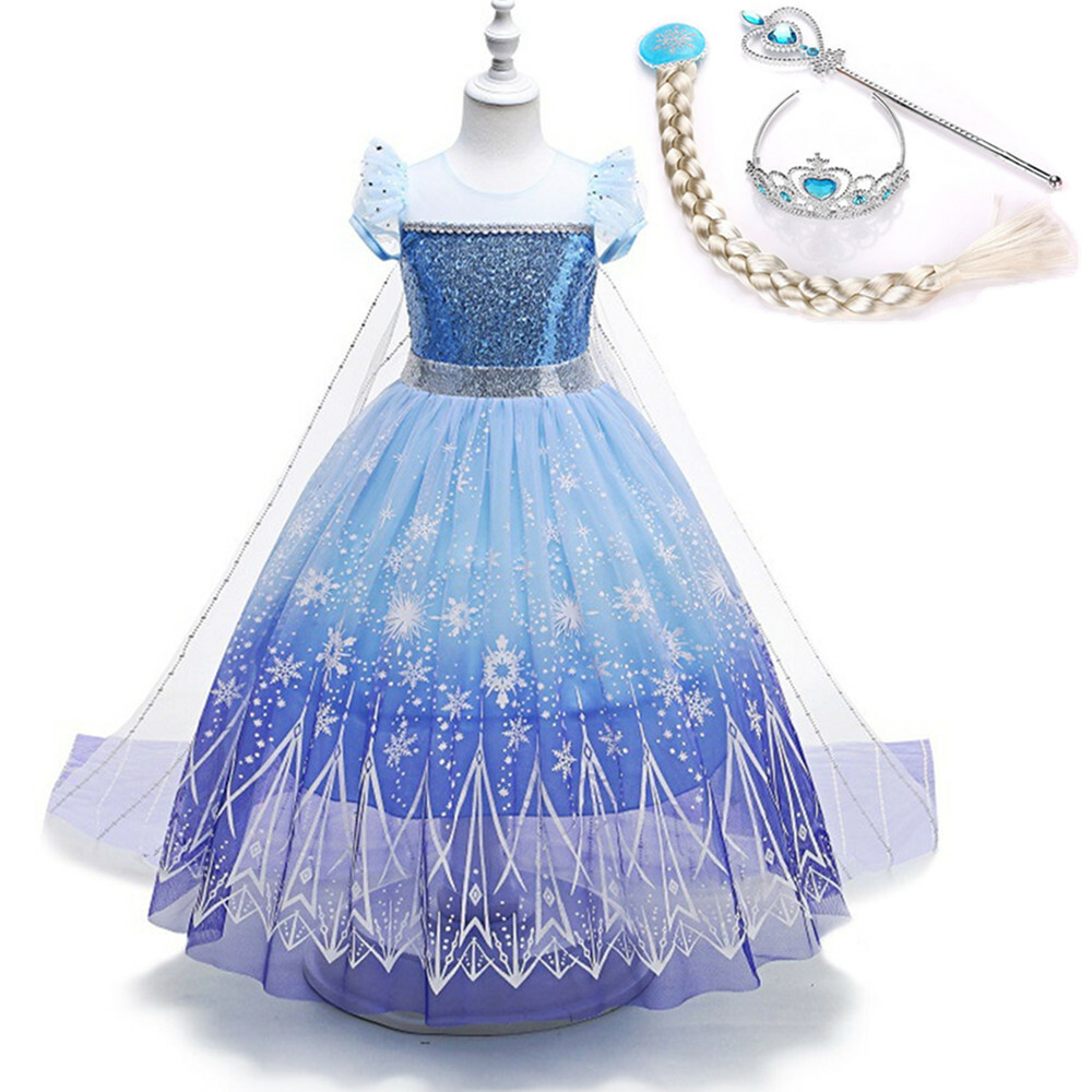 New Girls Princess Halloween Costume Dress up with Cosplay Accessories 3-12Y