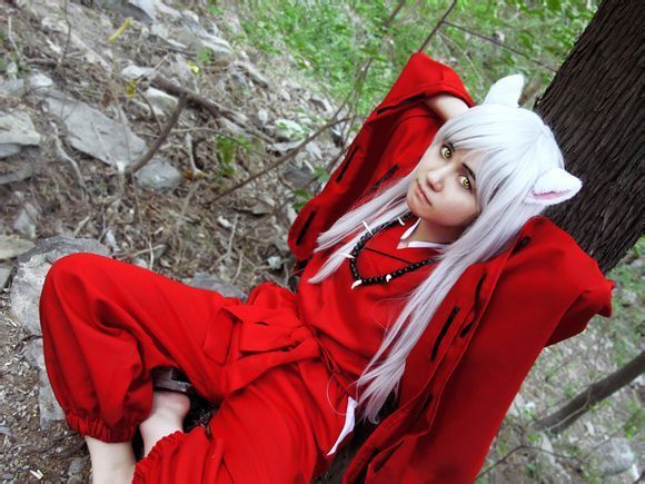 INUYASHA Half Demon Red Kimono Suit Outfit Adult Costume for Cosplay & Halloween