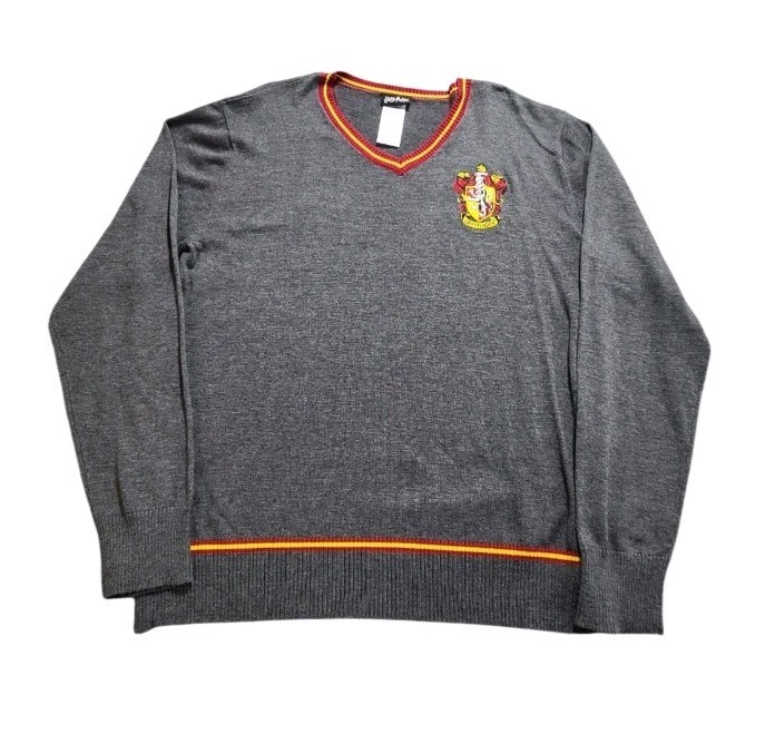 Harry Potter Wizarding World Gryffindor Pullover V-Neck Sweater Costume Spirit L