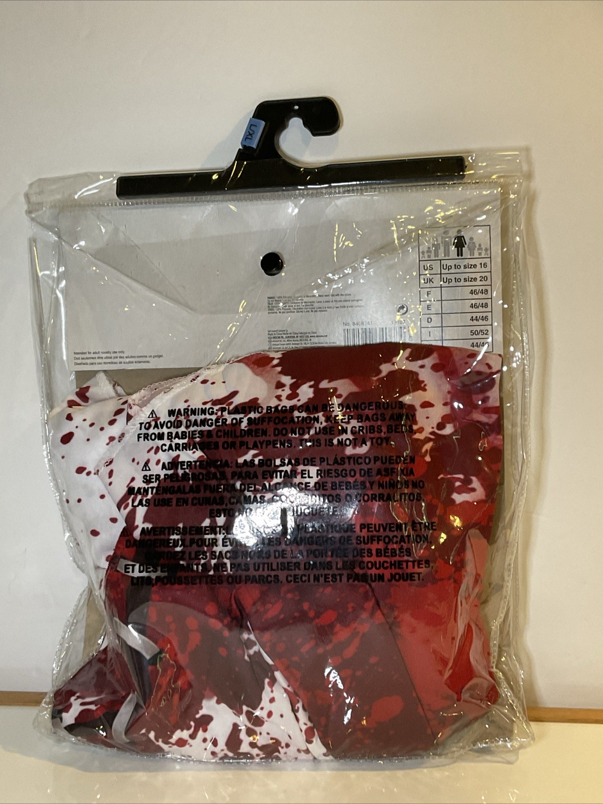 Women’s L/XL Bloody Dress Halloween Costume 1 Piece Up To Size 16