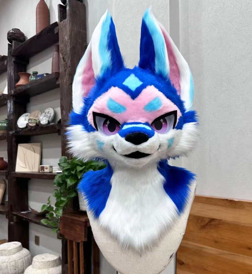 Fursuit Husky Fox Mascot (head) Halloween Party Fur Cosplay Gift 299#