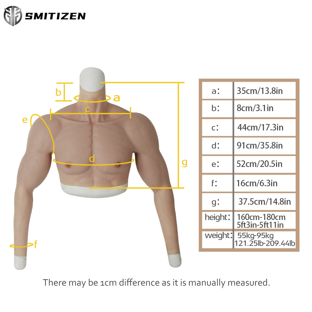 Smitizen Cosplay Costume Silicone Short Muscle Body Suit Fake Muscle Arms