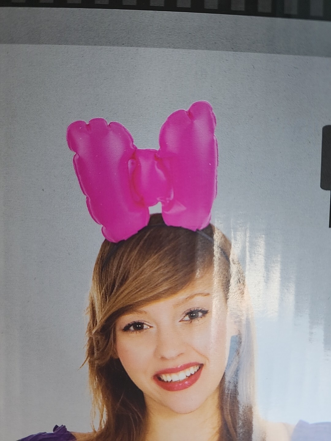 Inflatable Bow Headband Adult Standard 1pc Pink Amscan Halloween Party Fun