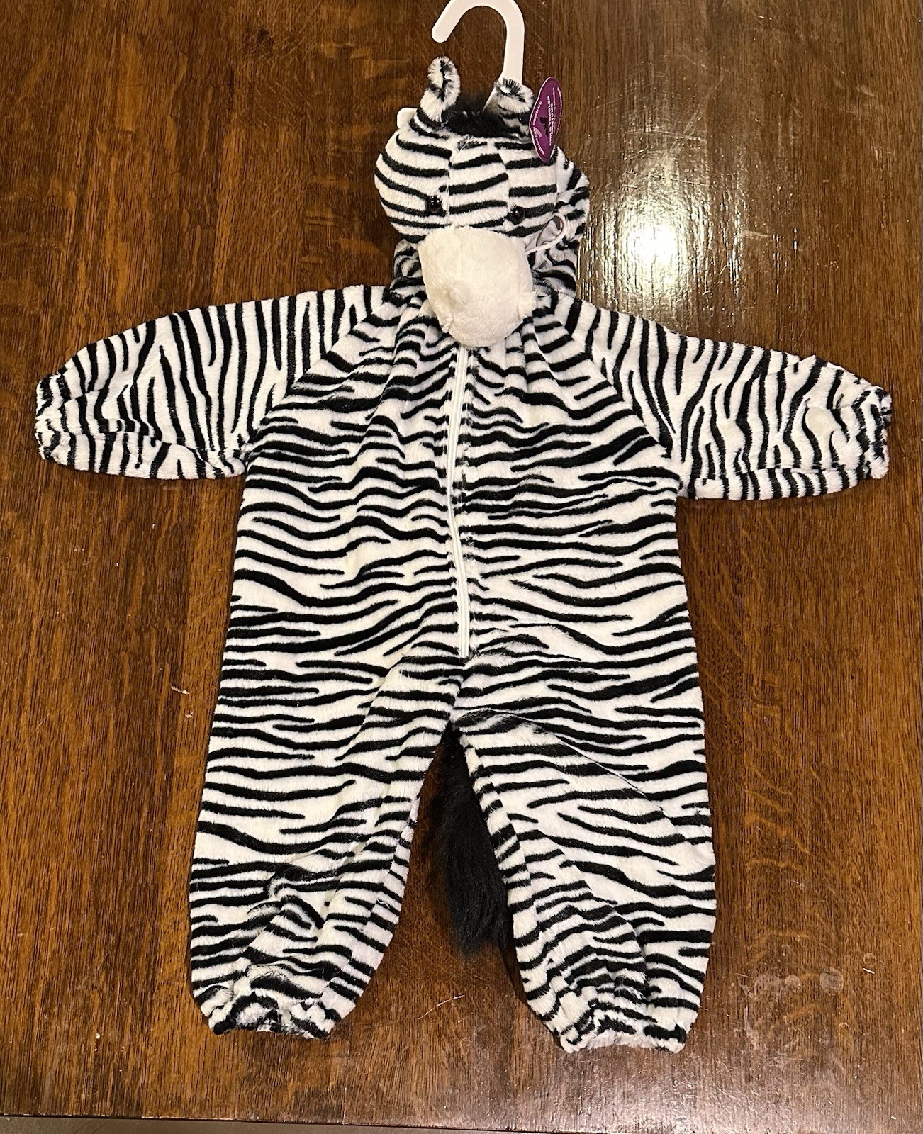 Zebra Plush Toddler Halloween Costume 12-18 Months NWT Zip Up Playful Plush New