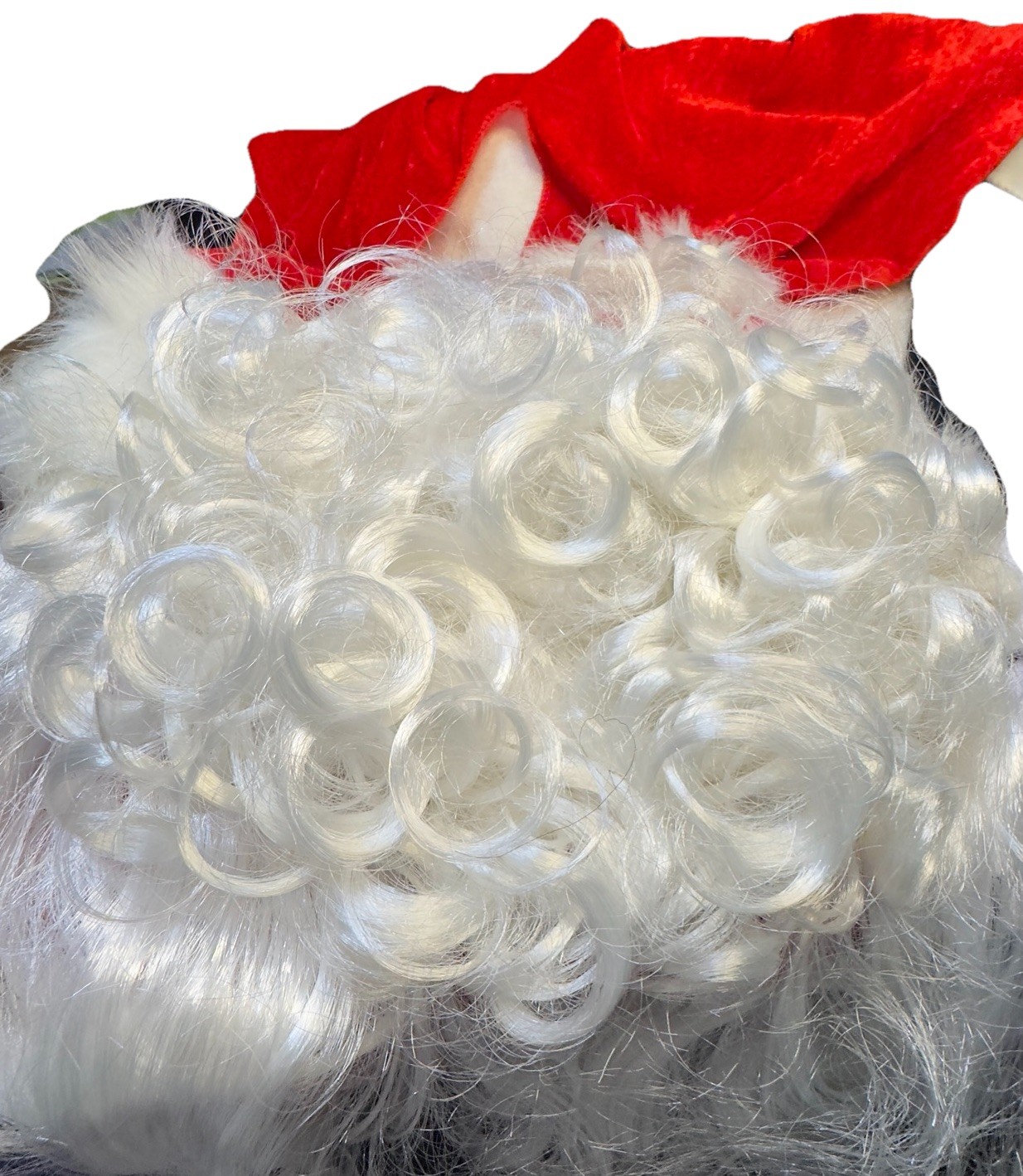 Santa Suit Costume Beard Wig Hat Boot Covers Pants Jacket Belt Gloves Sz 40 Up