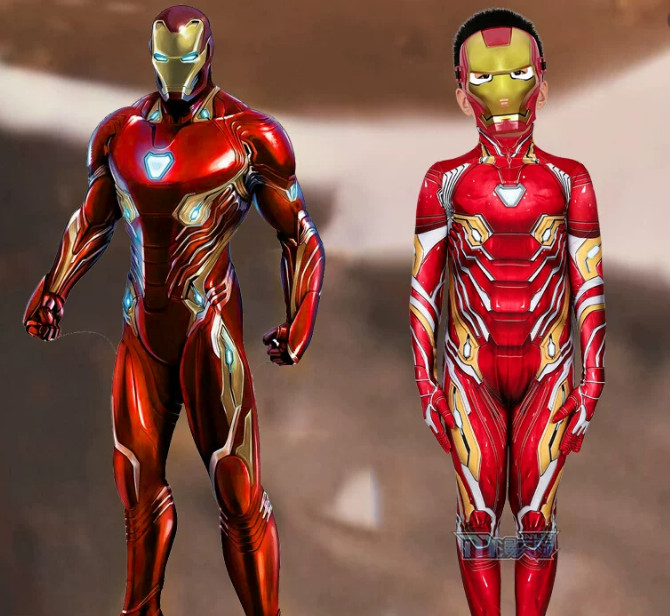 Marvel Avengers Iron Man Kid Cosplay Jumpsuit Tight Children Costume Halloween