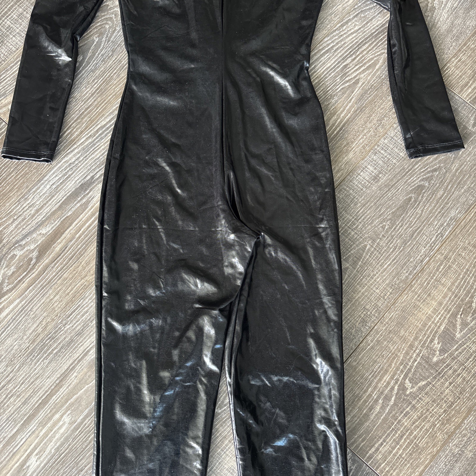 Forplay Black Mock Neck Zipfront Sexy Catsuit Size S/M – NEW
