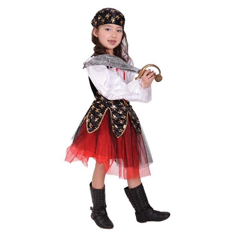 Lil’ Pirate’s Treasure Child Pirate Costumes Girls Kids Halloween Fancy Dress