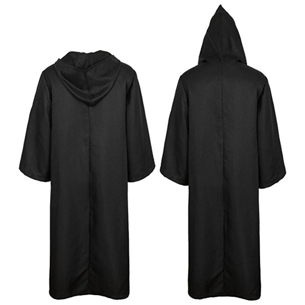 Mens Hooded Robe Full Length Adult Kids Jedi Cloak Sith Knight Cosplay Costume