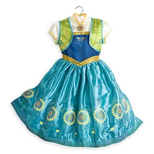 Disney Store Anna Dress Up Frozen Fever Princess Elsa Halloween Costume 9/10
