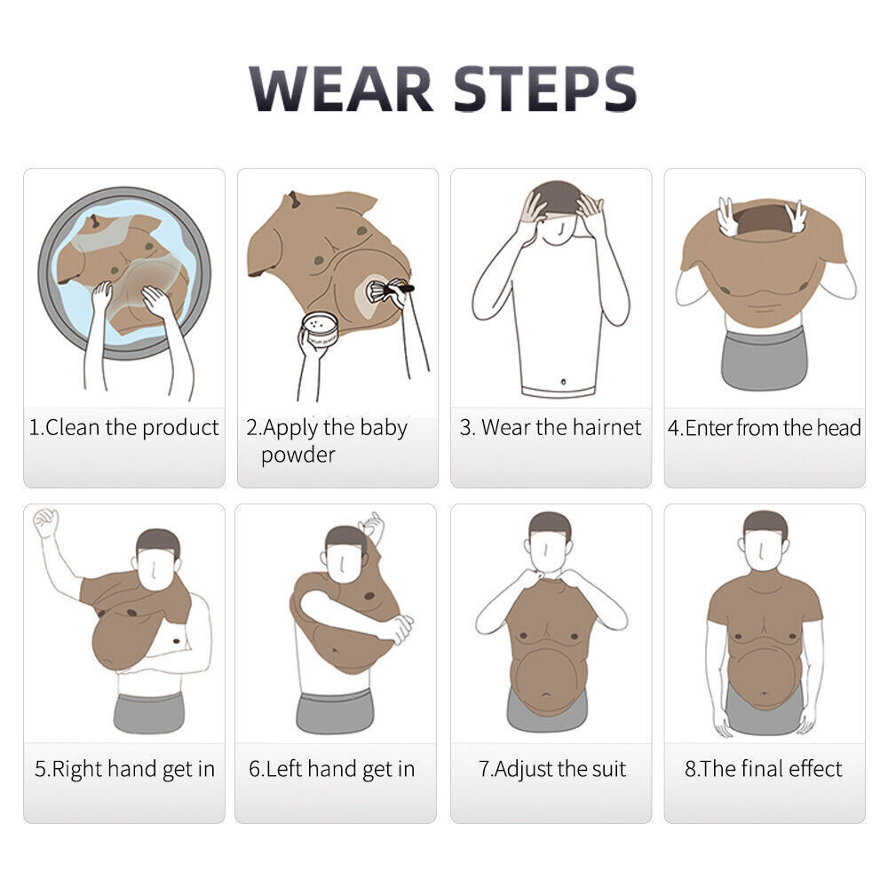 SMITIZEN Silicone Upper Body Suit man Beer Belly Cosplay Costume Male Fat Belly