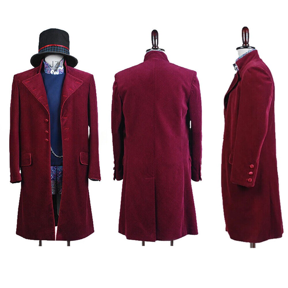 Willy WonkKKa Charlie Chocolate Factory Johnny Depp Cosplay Jacket Coat Uniform