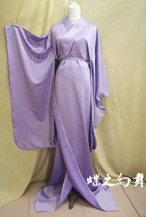 46 Colors Japanese Traditional Womens Cotton Blend Long Furisode Kimono Costume