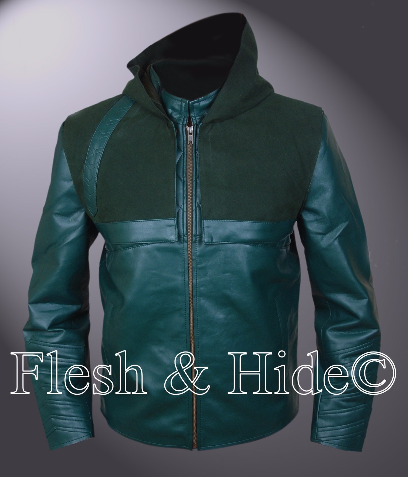 Stephen Amell Oliver Queen Green Arrow Jacket, Quiver & Removable Hood