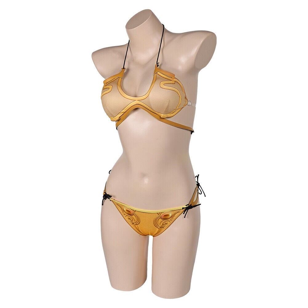 Princess Leia Cosplay Costume Bikini Sexy Swimsuit Halloween Party Tops+Pants