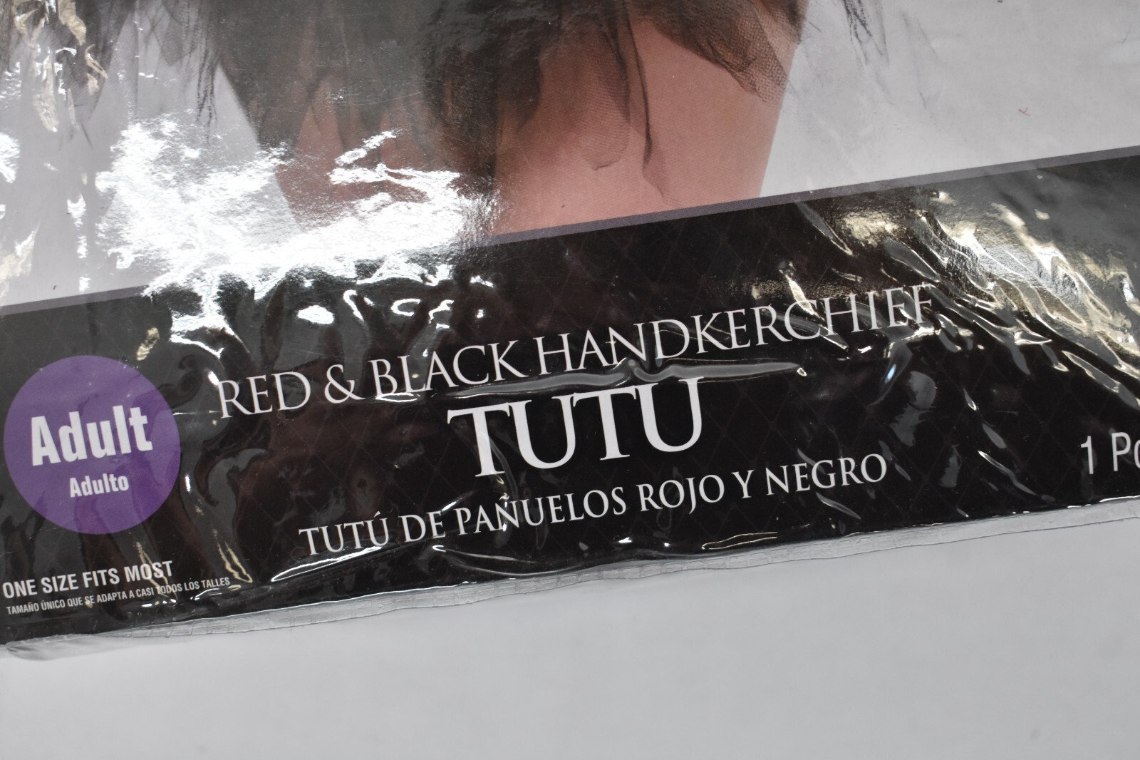 Red & Black Handkerchief Tutu Adult Standard Size Womens Halloween Costume