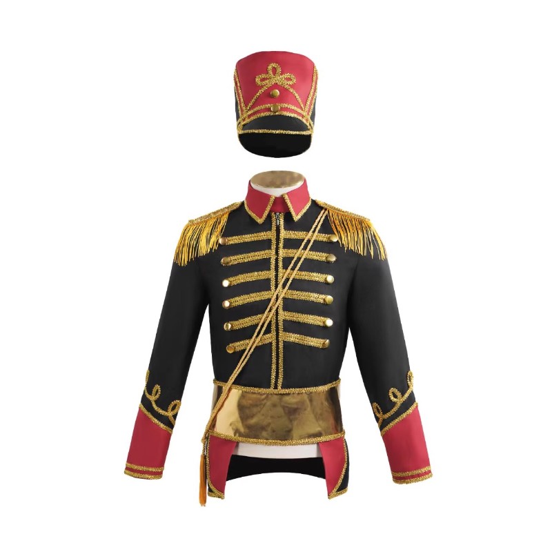 European Court Performance Jacket Hat Halloween Cosplay Prince Red Costumes Suit