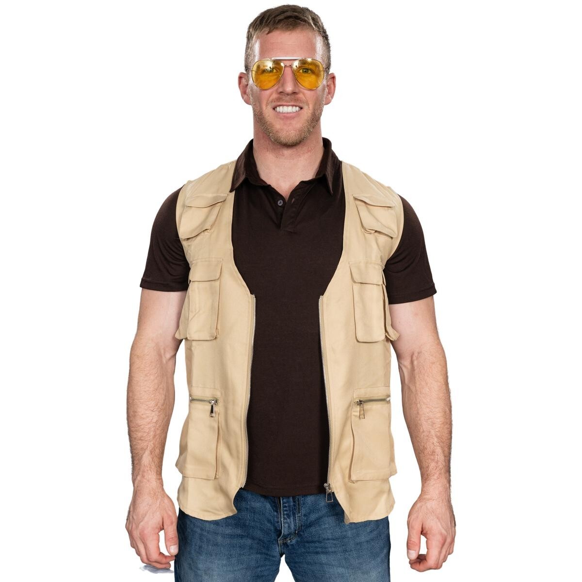 Unisex Walter Lebowski Halloween Cosplay Costume Replica Vest & Glasses Set