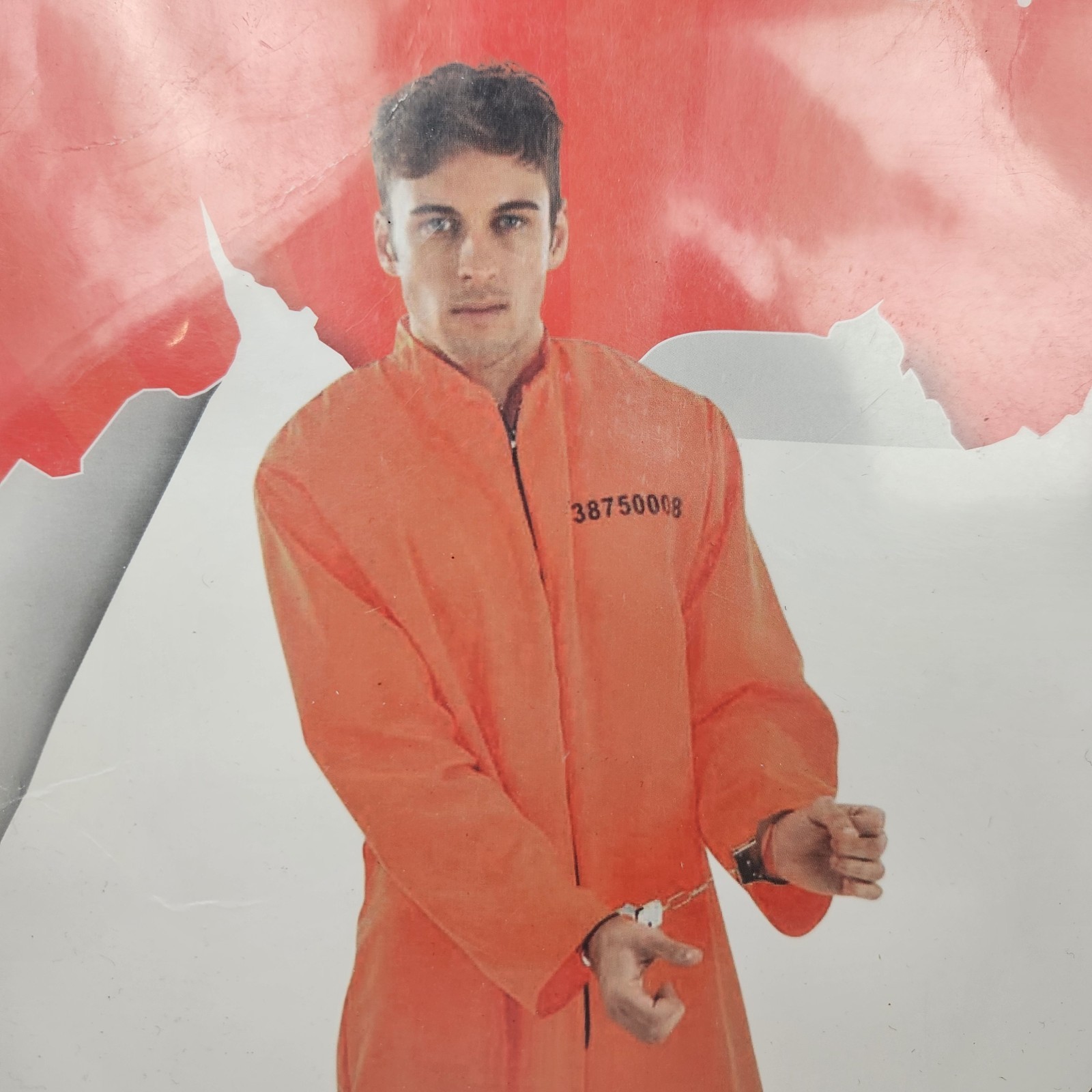 Morph Costumes Men’s Large Orange Prisoner Adult Convict Jail Jumpsuit/Handcuffs