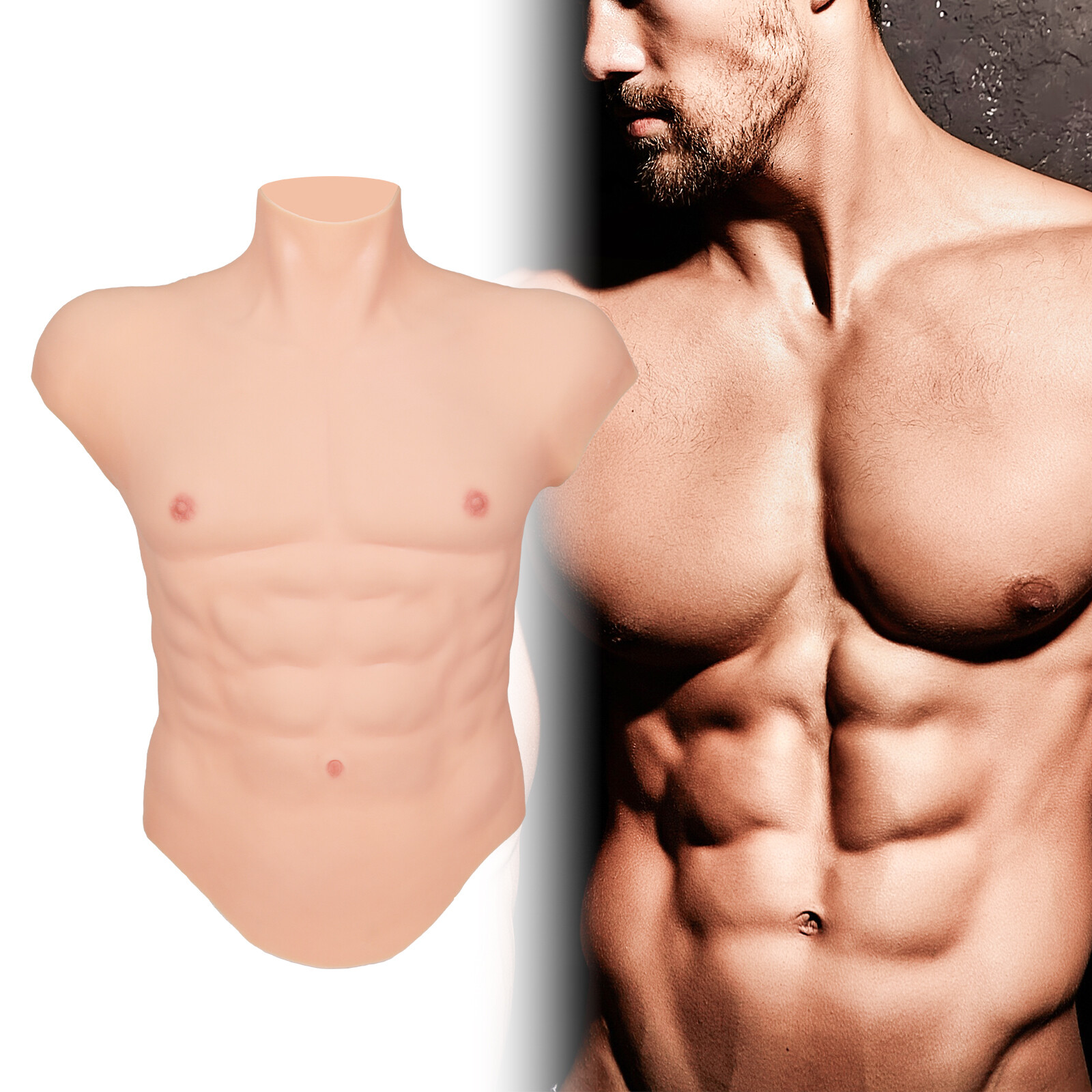 Male Chest silicone Muscle Suit Simulation Fake Muscle Abdomen Cosplay Costumes