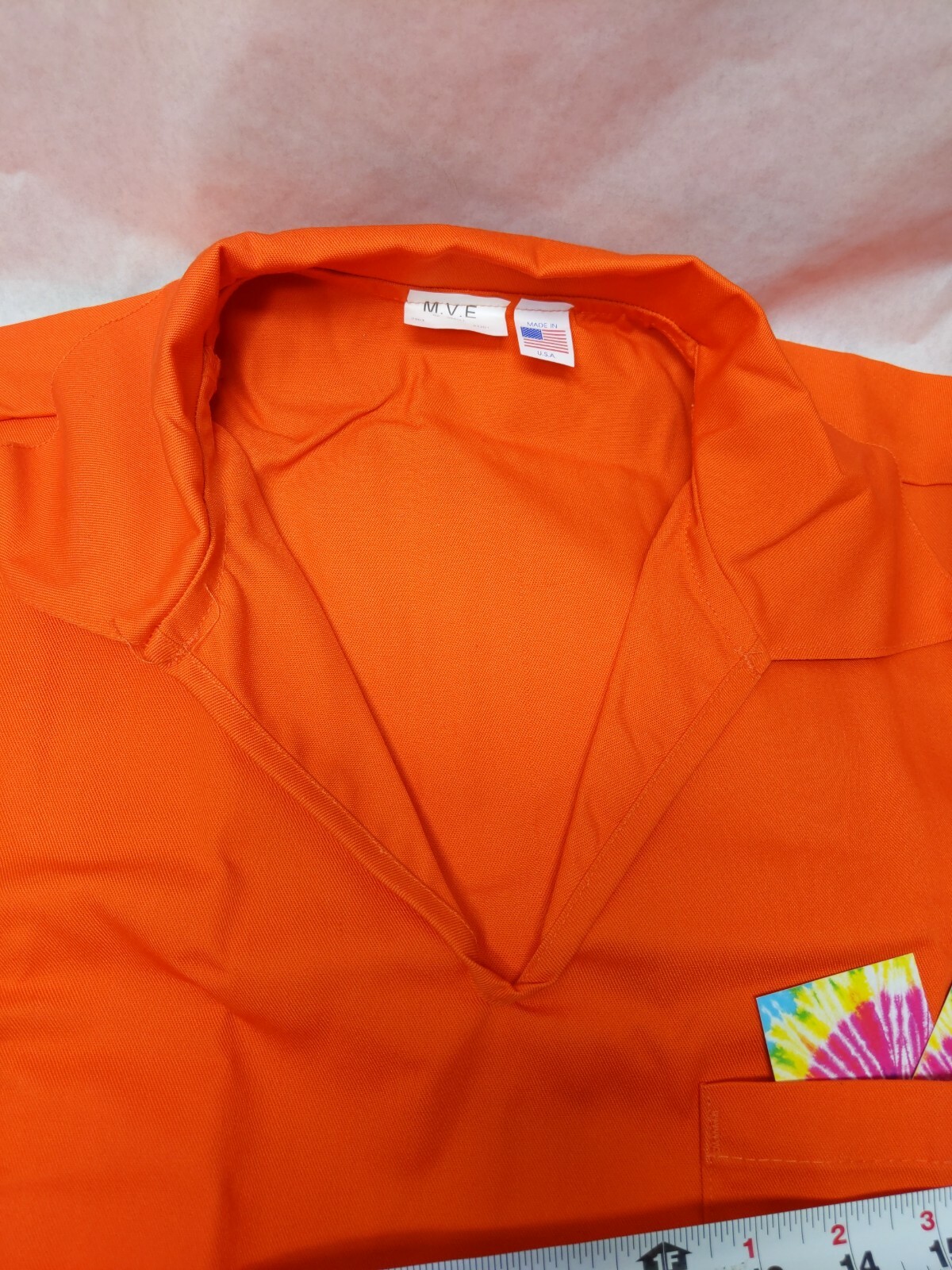 Pullover Collared with Pocket Shirt Orange size 3X