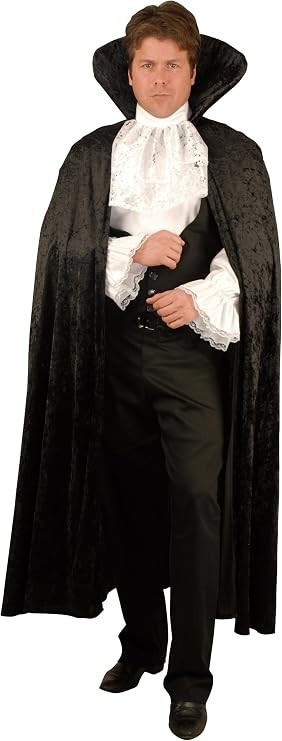 CHARADES 56″CRUSHED PANNE VELVET VAMPIRE CAPE COSTUME ACCESSORY (ONE SIZE) 01448