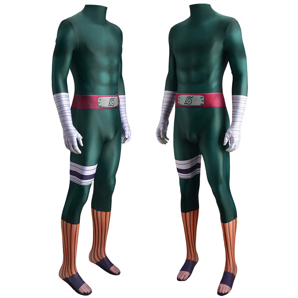 Anime Naruto Rock Lee & Might Guy Cosplay High-end Tight Suit Costume Halloween