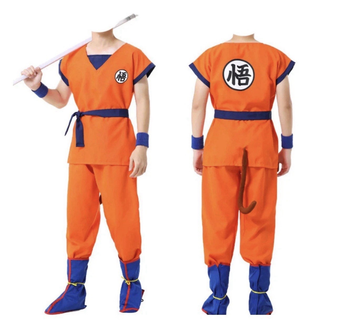 Dragon Ball Z Super Goku Adult Costume Halloween Anime Cosplay Jumpsuit Size S
