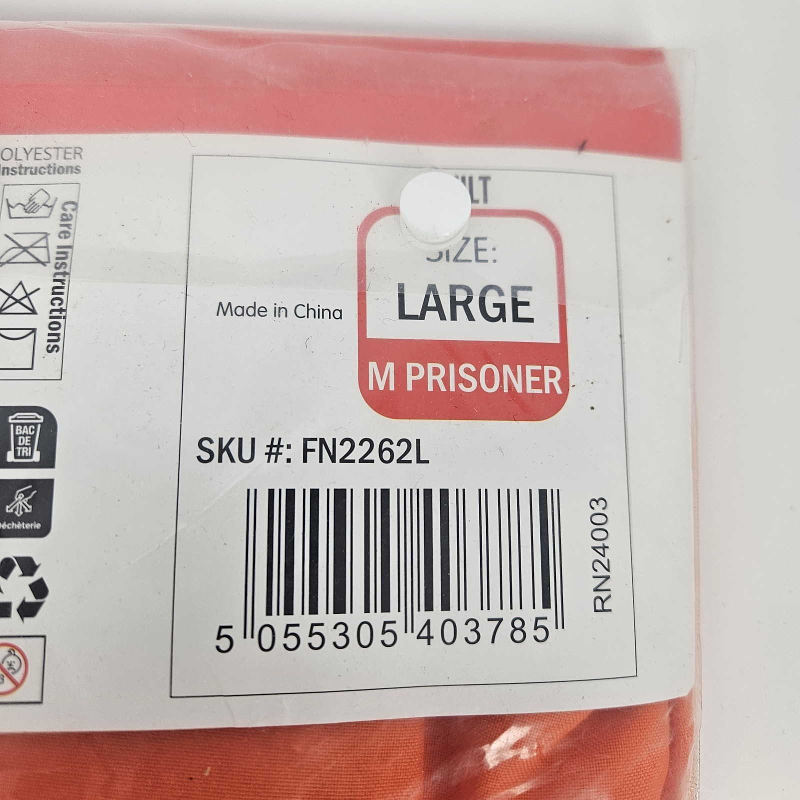 Morph Costumes Men’s Large Orange Prisoner Adult Convict Jail Jumpsuit/Handcuffs
