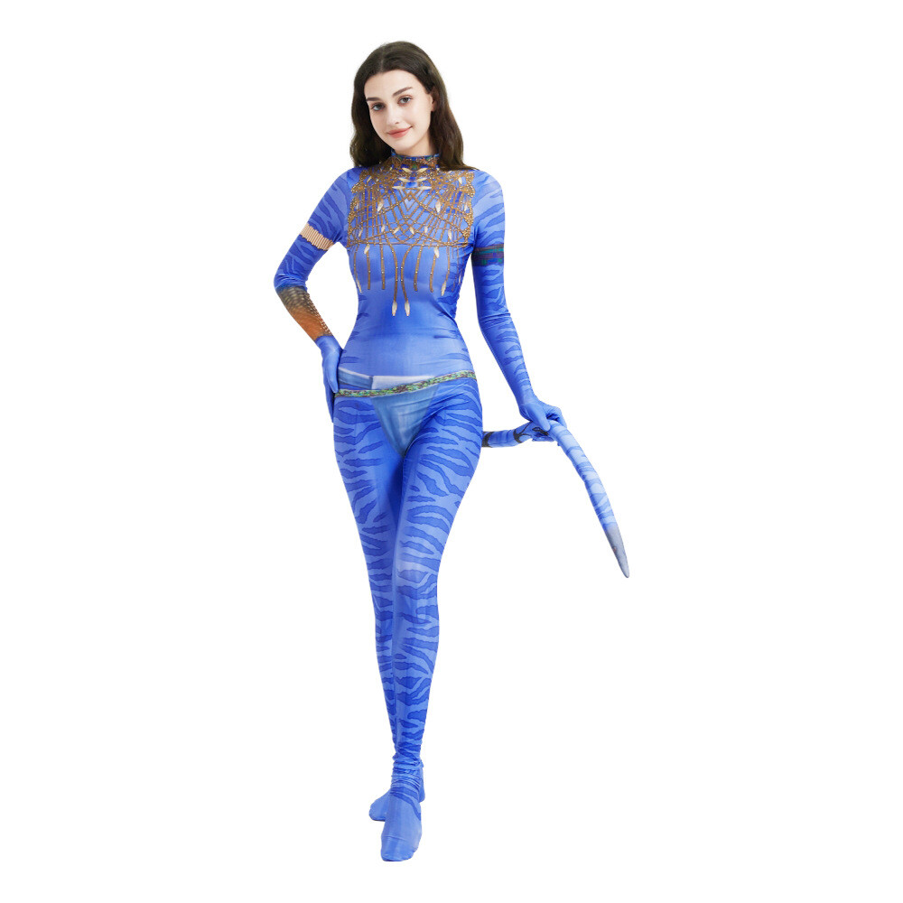 Avatar Neytiri Cosplay Jumpsuit Costume Suit Spandex Zentai Bodysuit Halloween