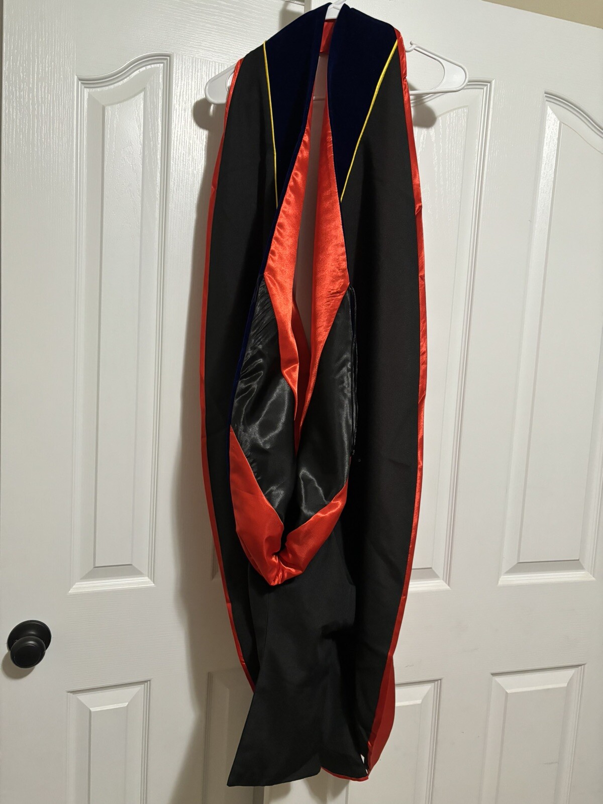 Graduation Deluxe Doctoral Hood (Red/Black) NEW