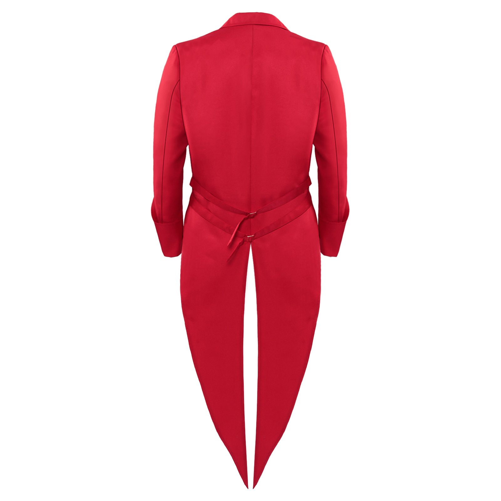 Red Tuxedo Costume Men Women Medieval Christmas Xmas Retro Suit Tailcoat Punk