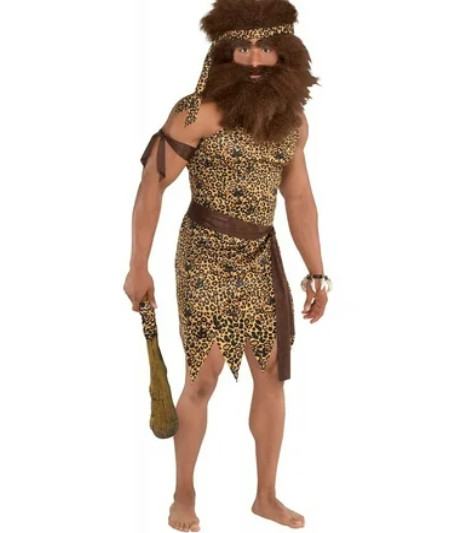 Caveman Tunic Kit Adult Unisex Standard Up to Size 44 Dress Up Halloween Costume