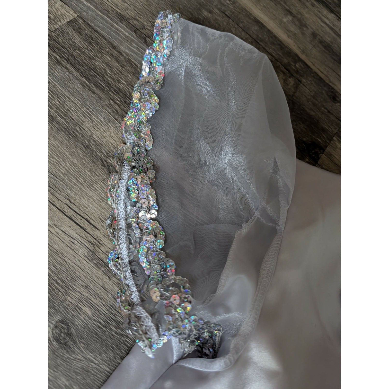 Bienville Costumes Silver Princess Fairy Dress Sequins Size L Halloween Cosplay
