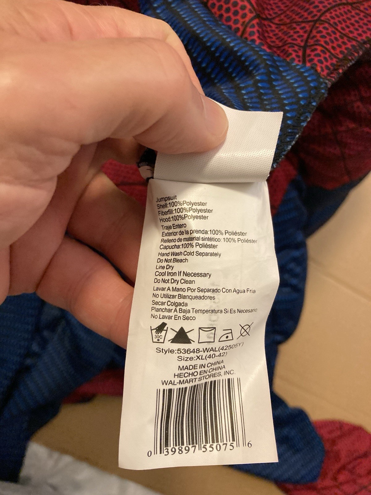 Spider-Man 2012 Walmart XL Costume with Mask and Beefed Up Abbs and More