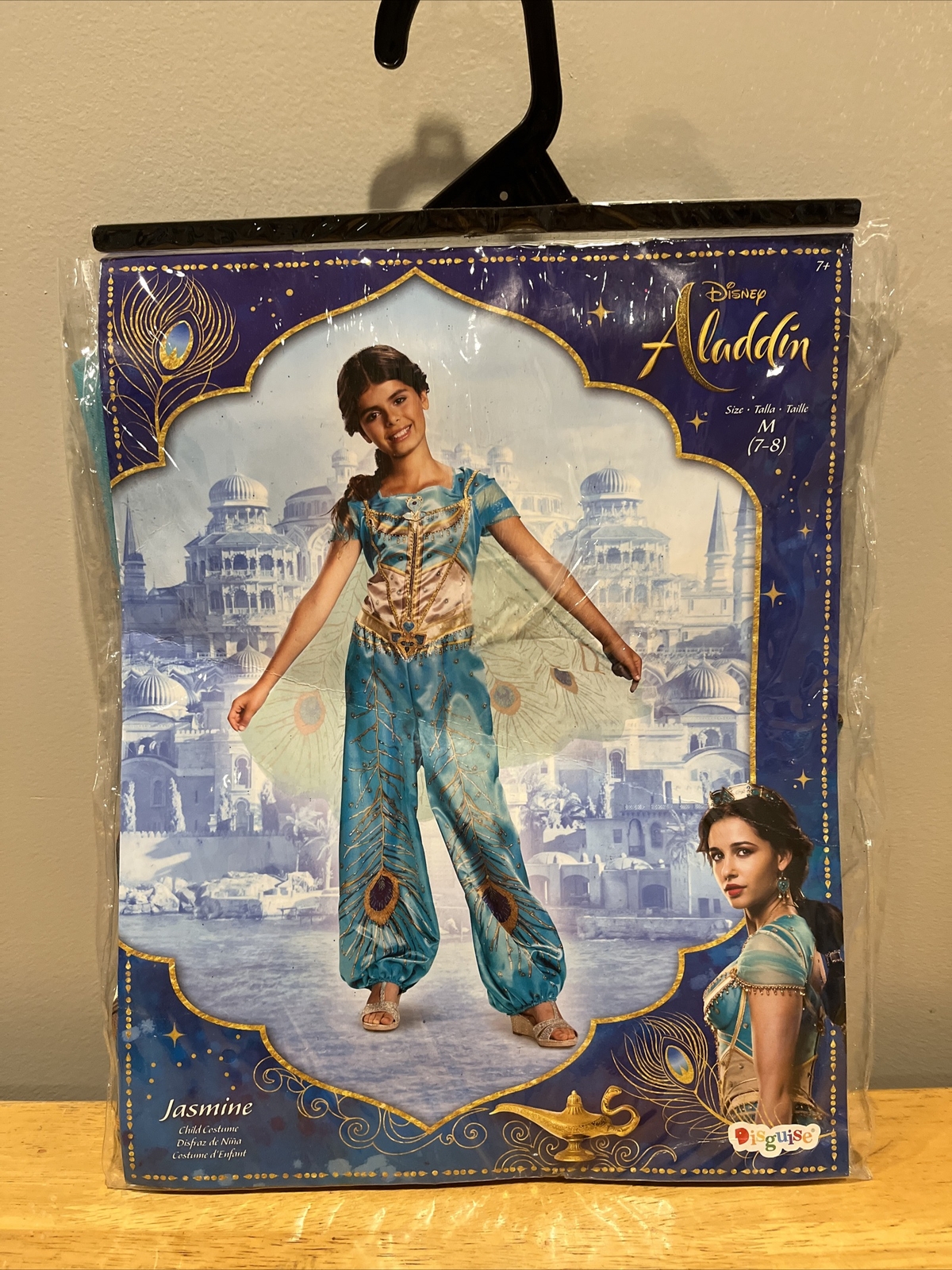 Jasmine Teal Classic Disney Aladdin Movie Fancy Dress Up Halloween Child Costume