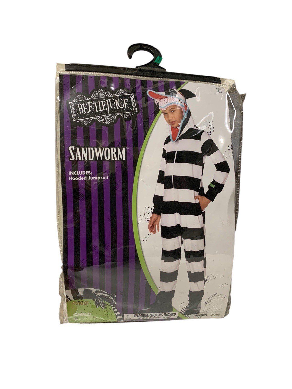 Sandworm Costume Cosplay Spirit Halloween Beetlejuice Kid Childs Youth L 12-14