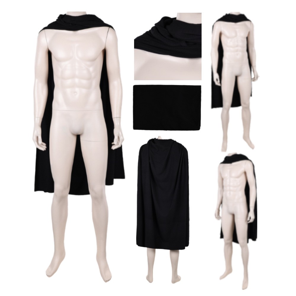 Mando Din Djarin Cosplay Cape Cloak Coat Halloween Black Fancy Dress Carnival US