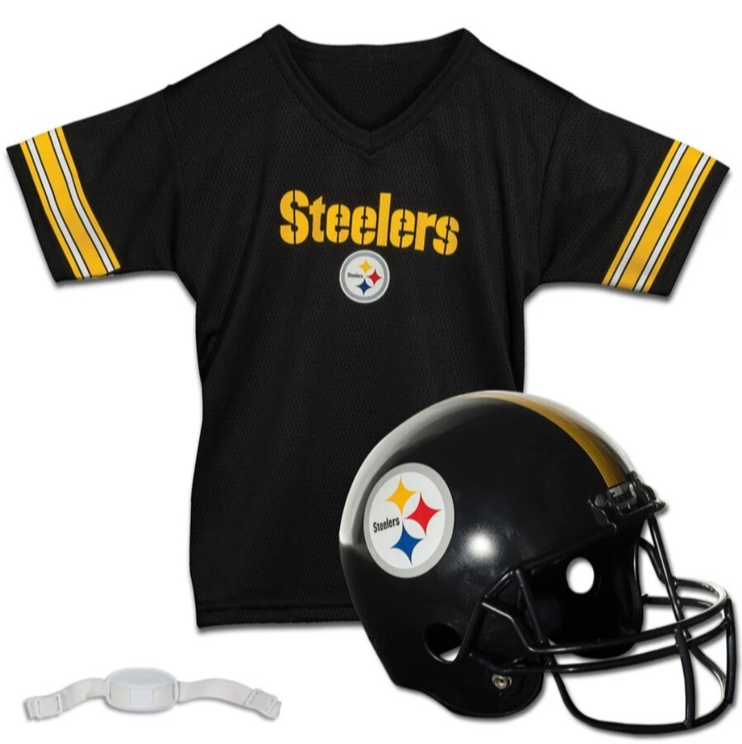 Pittsburgh Steelers Helmet Jersey 3pc Kids Uniform Set Various Sizes