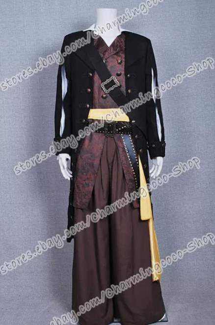 Pirates of the Caribbean Cosplay Barbossa Costume Full Set High Quality Uniform